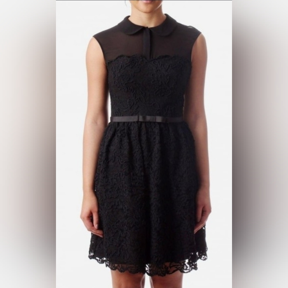 Ted Baker London Ranni Lace Sweetheart Mesh Neckline Cocktail Dress Size 8